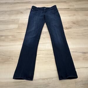 DL1961 Women 27 Jeans 'Nicky' Blue Stretch Denim Mid-Rise Cigarette‎ Skinny Blue
